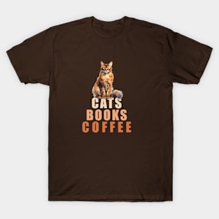 Cats, Books, Coffee II T-Shirt